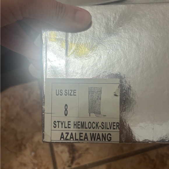 Silver Rhinestone Knee-High Boots - Picture 3 of 3